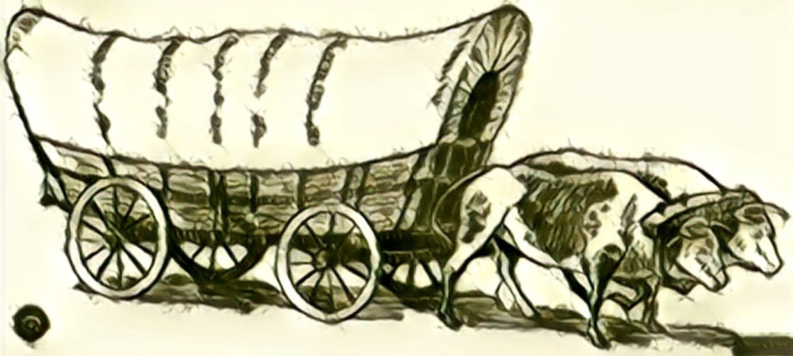 Wagon with Oxen.